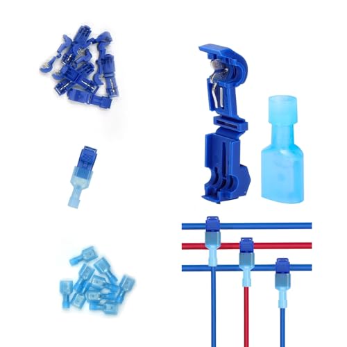 Durvient.com® T Tap Wire Automotive Connectors Waterproof Wire Splice Quick Disconnect Insulated Male Electrical Terminal (Pack of 10) (Blue) - Image 1
