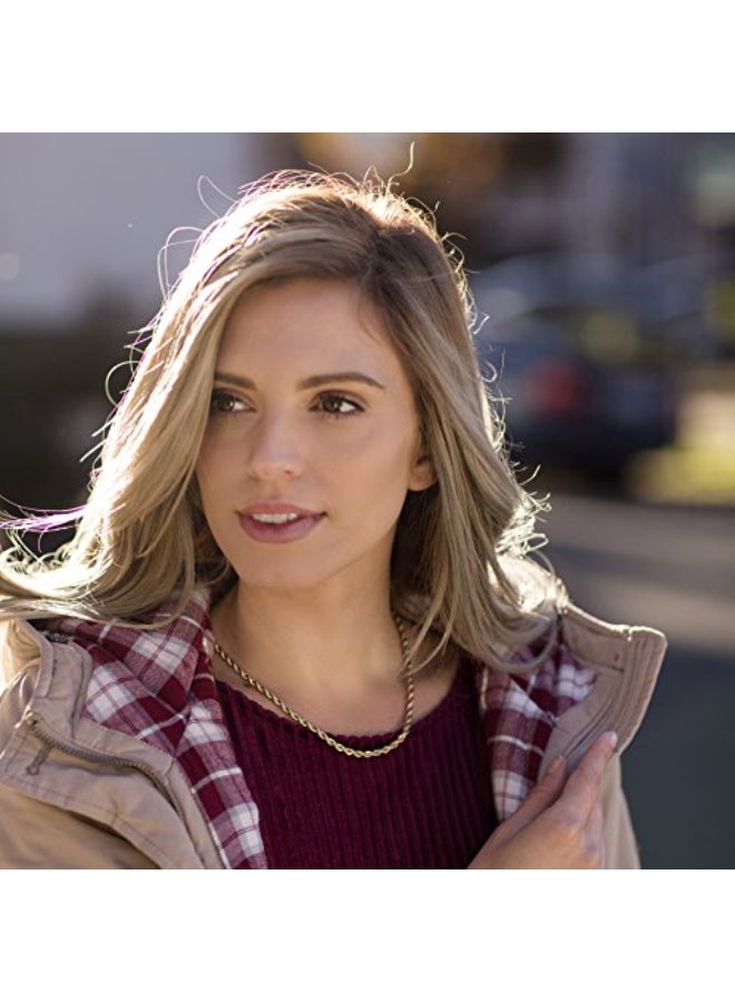 LIFETIME JEWELRY 24k Real Gold Plated 4mm Rope Chain Necklace Diamond Cut Gold Chain for Men Women (24 inches, Gold Plated) - Image 2