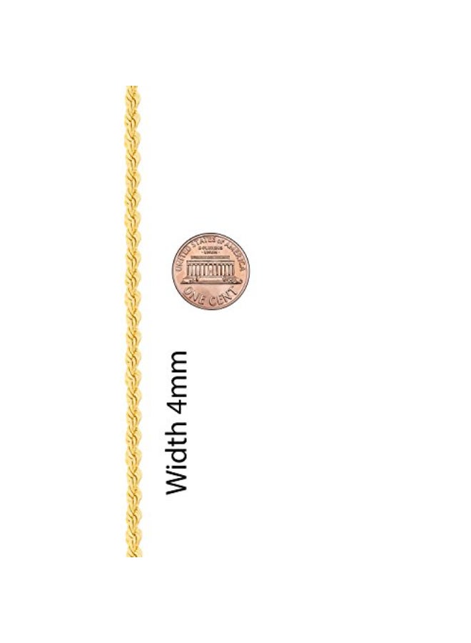 LIFETIME JEWELRY 24k Real Gold Plated 4mm Rope Chain Necklace Diamond Cut Gold Chain for Men Women (24 inches, Gold Plated) - Image 4