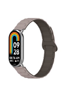 For Mi Band 9/8/7/6/5 Strap Creative Chinese Summer Women's Niche Armored Wristband NFC-Color:A- Fine Armor-light Gray With Brown-Specifications:Millet Bracelet 6 Strap "transparent Shell]