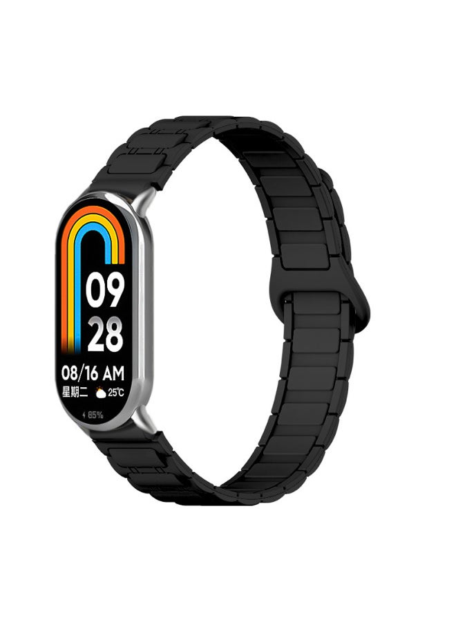 Generic - For Mi Band 9/8/7/6/5 Strap Creative Chinese Summer Women's Niche Armored Wristband NFC-Color:A- Fine Armor-light Gray With Brown-Specifications:Millet Bracelet 6 Strap "transparent Shell] - Image 1
