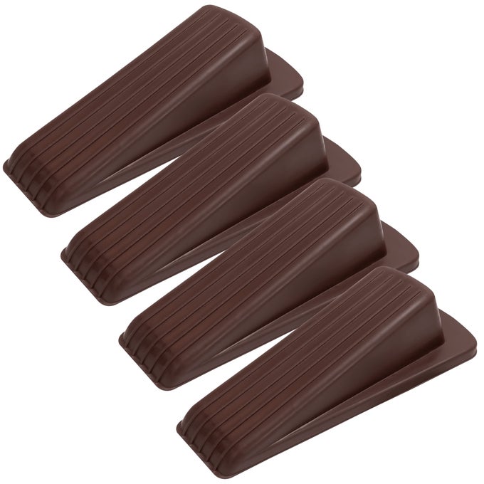 ST INC HEAVY DUTY RUBBER DOOR STOPPER FOR RESIDENTIAL AND COMMERCIAL USE BROWN 48 IN X 22 IN X 13 IN 4 PACK