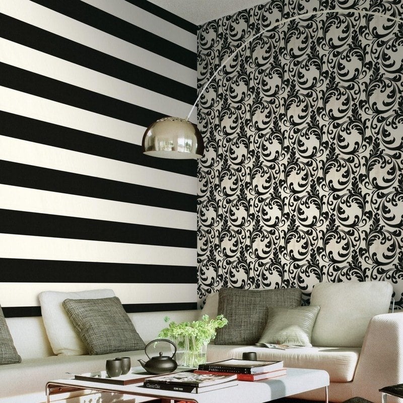 Roberto Cavalli 12054 Italian Wallpaper, Black with White, 7m² - Image 1