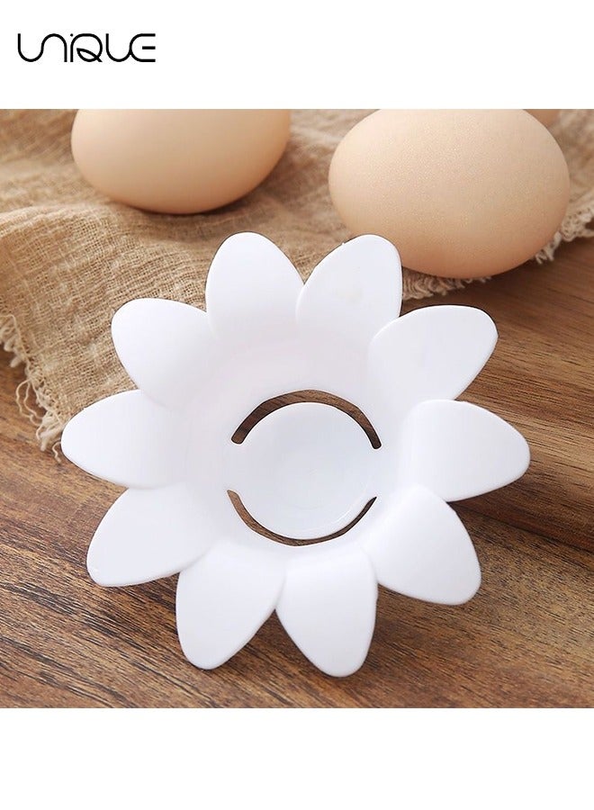 Egg Separator,Flower Shape Egg White Separator,Egg White Yolk Divider Kitchen Gadgets Baking Tools Egg Extractor, Cute Flower Design-White
