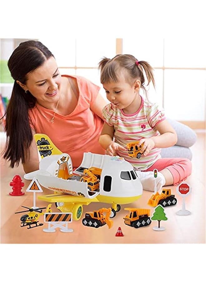 Construction Airplane Toys,Car Toys Set with Light and Sound，Great Birthday Gifts for 3 4 5 6 Years Old Boys (Medium)  - Image 5