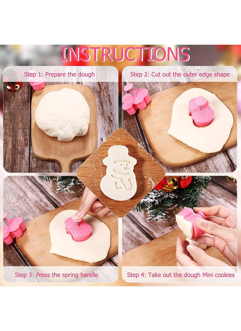 Skytail Skytail 4pc Christmas Cookie Cutter Set 3D Xmas Tree Gingerbread Man Snowman Ornament Dough Cutters Baking Biscuits Cookie Stamps Chocolate Fondant Cake Decoration Cupcake Topper Party Snacks Treats  - Image 3