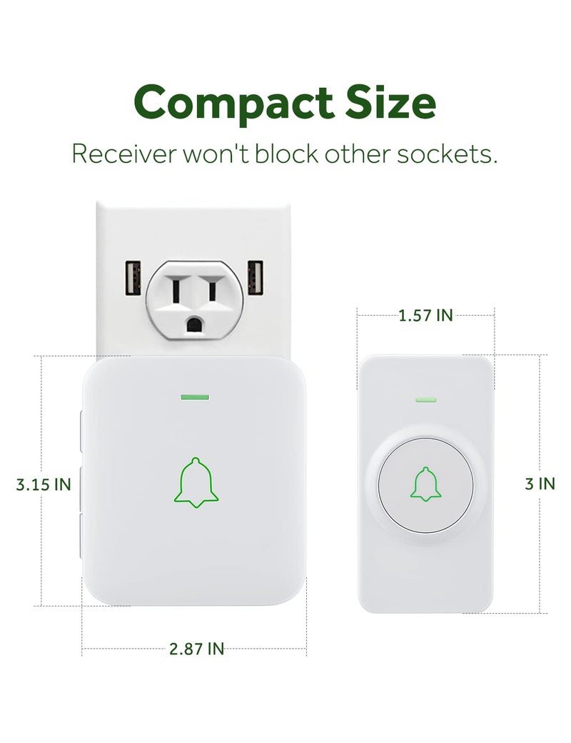 AVANTEK Wireless Doorbell, Mini Waterproof Door Bell Chime Operating at 1000 Feet, CW-11 Doorbell with 52 Melodies, 5 Volume Levels & LED Flash - Image 5