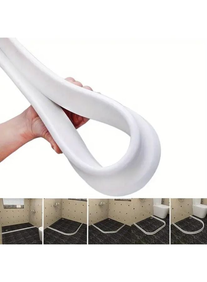 White Self Adhesive Shower Door Sealing Strip 3m 118in Waterproof Bendable For Wet Room - Image 3