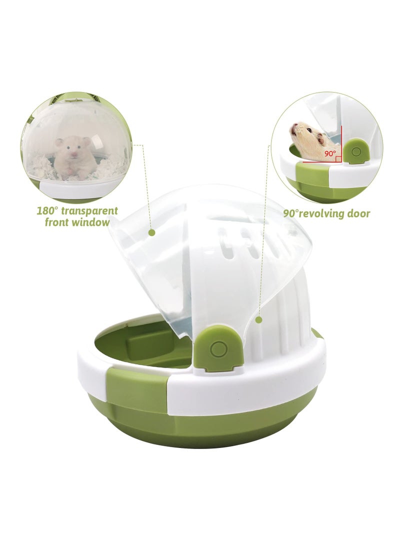 SYOSI Hamster Carrier Cage Portable Mice Travel Case Plastic Small Animal Carrier Rat Carry Cage with Water Bottle for Dwarf Hamster Mouse Pet Outgoing & Traveling (Moss Green)  - Image 2