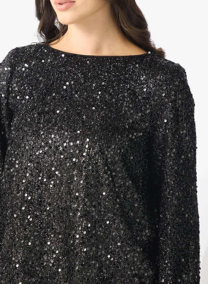 VERO MODA Vmnaja Sequence Bow Detail Long Sleeve Top