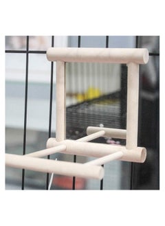 SYOSI 2 Pcs Parrot Bird Mirror Bird Stand Perch with Mirror Birdcage Perches Mirror Chew Toy Cockatoo Cage Wood Toy for African Grey Macaw Parakeet Cockatiels Conure Lovebirds  - Image 2