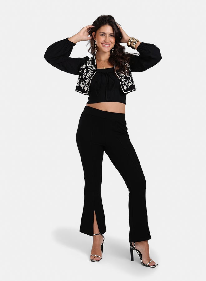 Clue Embroidered Cropped Jacket  - Image 5