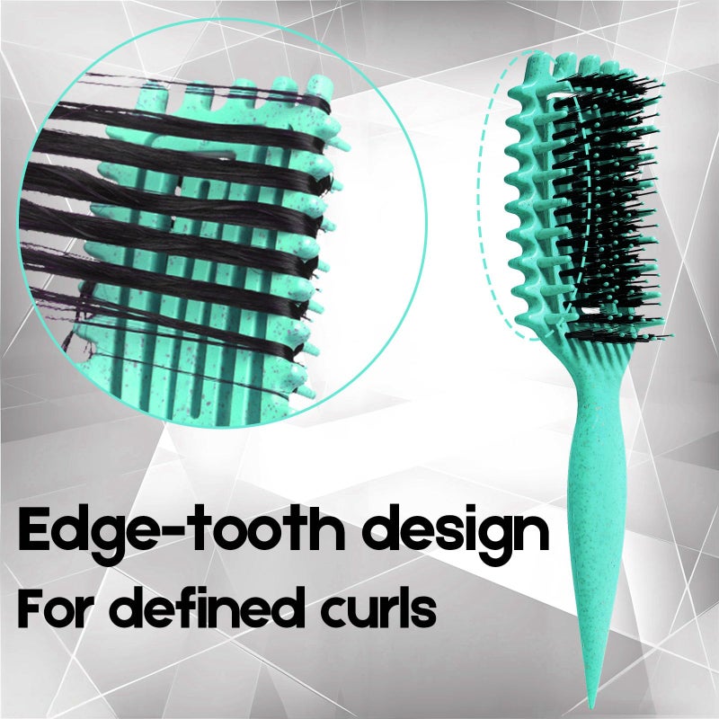 MMBVSZ Curly Hair Brush Candybrush Curl Defining Brush for Detangling Shaping and Defining Curls for Women, Men, Wet & Dry Hair (Green) - Image 3