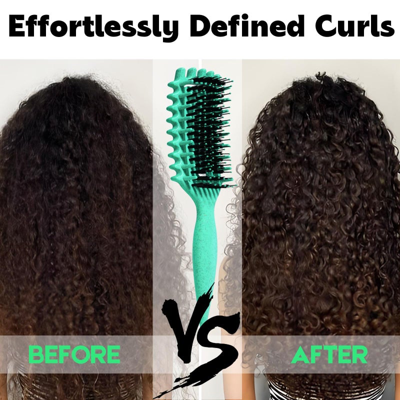 MMBVSZ Curly Hair Brush Candybrush Curl Defining Brush for Detangling Shaping and Defining Curls for Women, Men, Wet & Dry Hair (Green) - Image 5