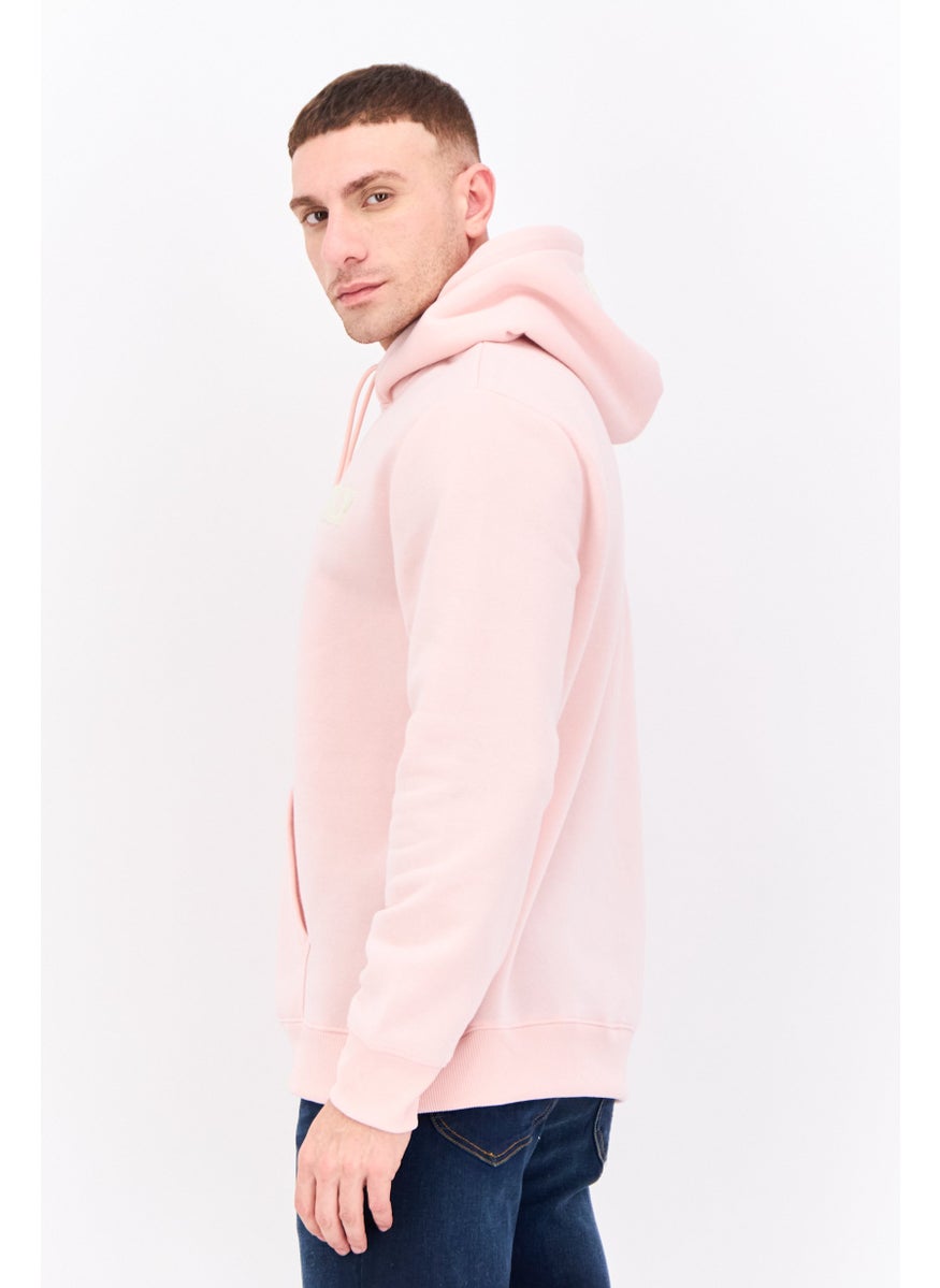 MEMBERS ONLY - Men Hooded Embroidered Logo Long Sleeves Sweatshirt, Pink - Image 1