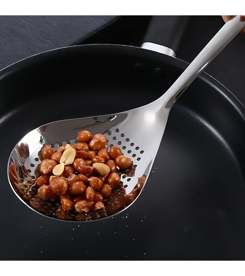 Stainless Steel Colander Skimmer Spoon Medium Size Kitchen Utensil - Image 2