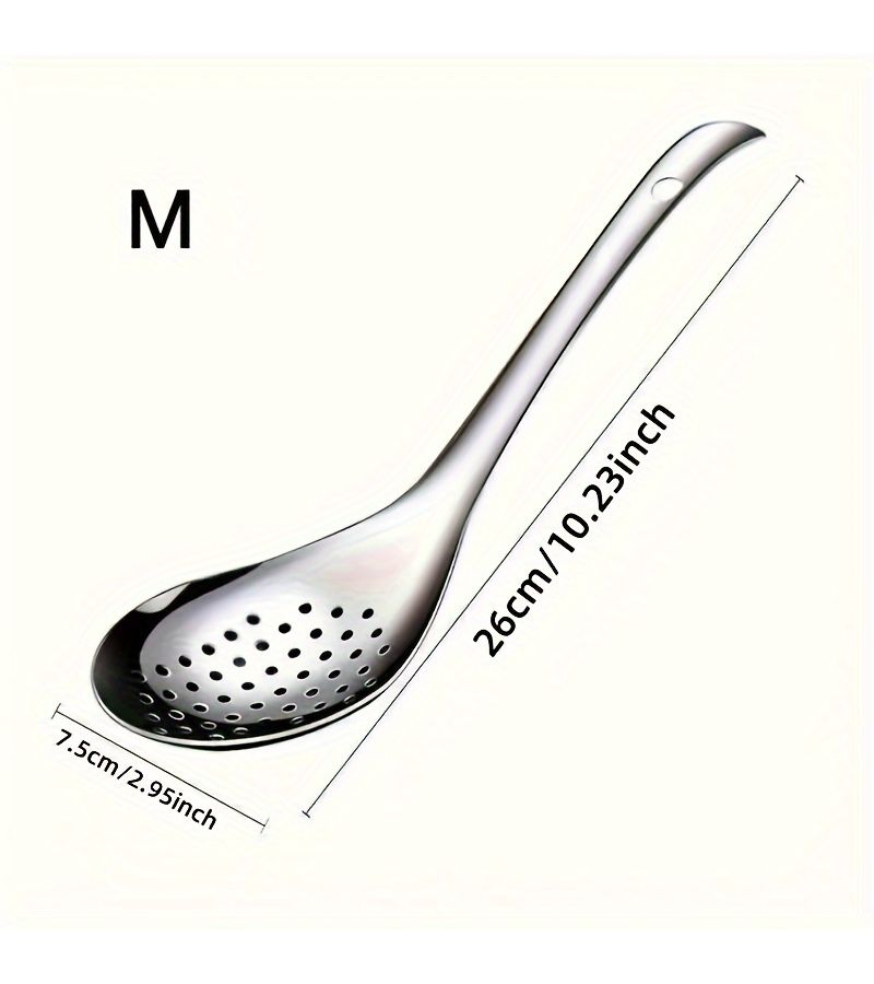 Stainless Steel Colander Skimmer Spoon Medium Size Kitchen Utensil - Image 1