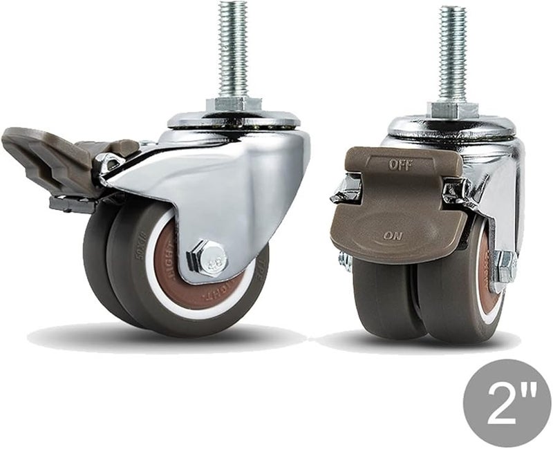 M10 No Brake Double Wheel Furniture Caster 55kg Anti Wrap Bearings for Sofa Showcase 2Pcs - Image 4