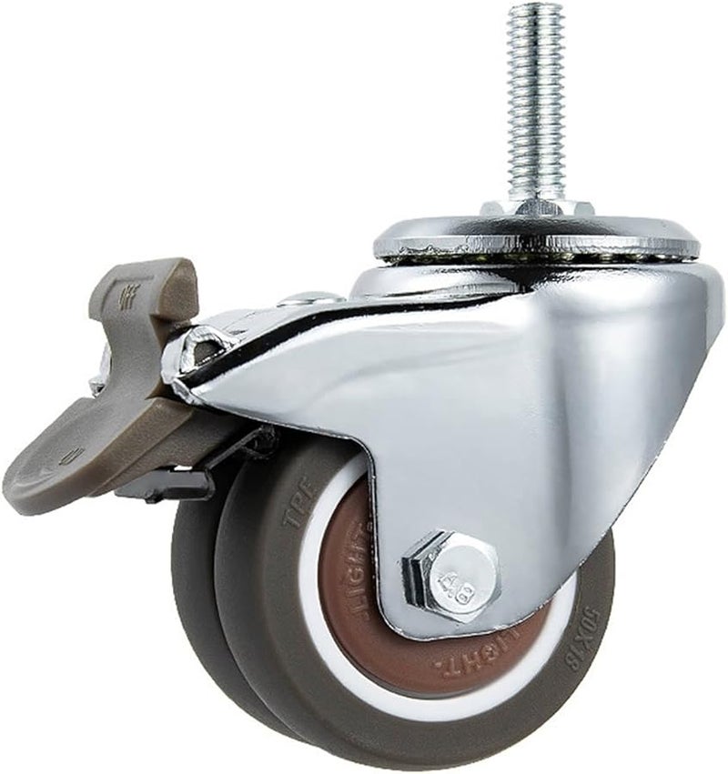 M10 No Brake Double Wheel Furniture Caster 55kg Anti Wrap Bearings for Sofa Showcase 2Pcs - Image 2