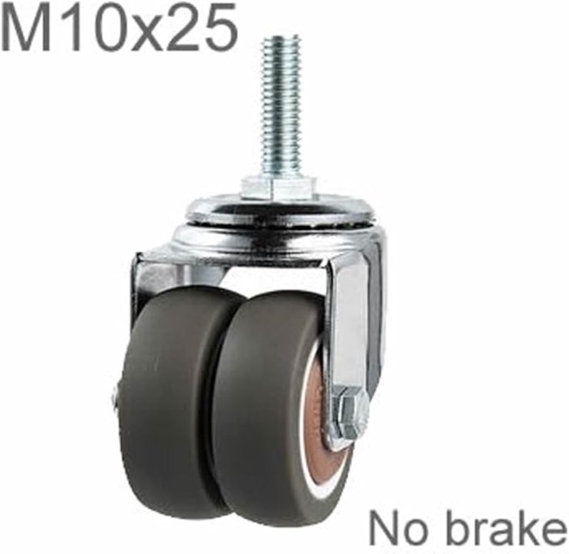 M10 No Brake Double Wheel Furniture Caster 55kg Anti Wrap Bearings for Sofa Showcase 2Pcs - Image 3