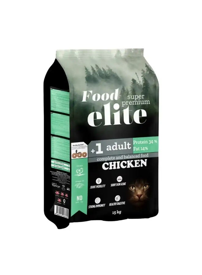 Elite Super Premium Chicken for Adult Cats 15kg