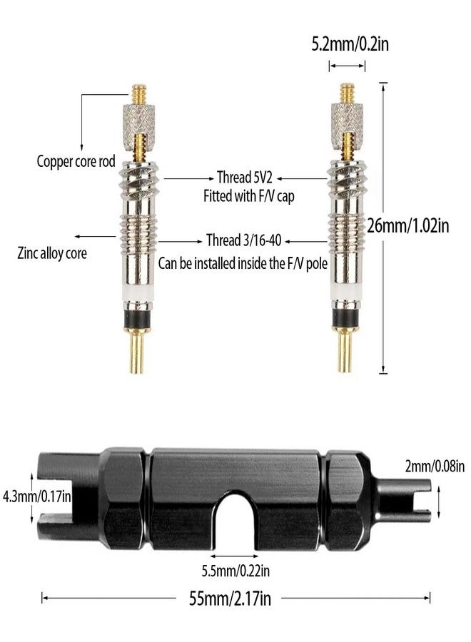 Ciomszan 12pcs Presta Valve Core Bike Bicycle Valve Core Removal Tool MTB Tire Valve Stem Repair, Valve Core Replacements Set, Presta & Schrader Valve Stem Remover Tool Kit - Image 2