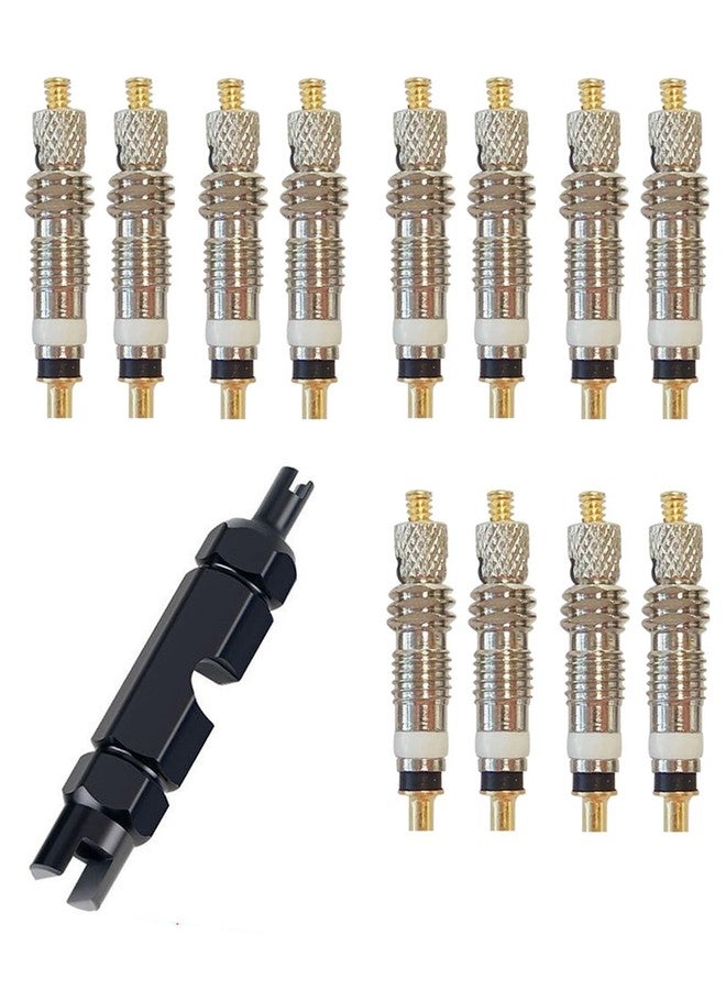 Ciomszan 12pcs Presta Valve Core Bike Bicycle Valve Core Removal Tool MTB Tire Valve Stem Repair, Valve Core Replacements Set, Presta & Schrader Valve Stem Remover Tool Kit - Image 1