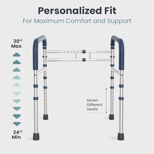 PELEGON Toilet Safety Rails (350 lb) - Adjustable Toilet Safety Frame & Rails, Toilet Safety Rail for Elderly Adults, Toilet Handles for Seniors, Toilet Bars for Elderly & Handicap - Image 5