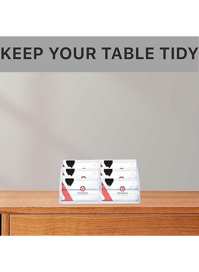 سنديا حامل بطاقات عمل SNDIA بستة طبقات، حامل بطاقات زيارة منظم، حامل بطاقات شفاف، حامل عرض للمكتب (شفاف) - Image 3