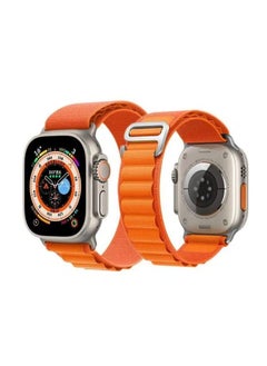 Generic X9 Ultra Smartwatch Series 9 IPS Display 2.2 Inch - Compass - Bluetooth V5.2 - two strap Silicone and Nylon - Blood Oxygen and Pressure and Heart Rate monitor Orange  - Image 1