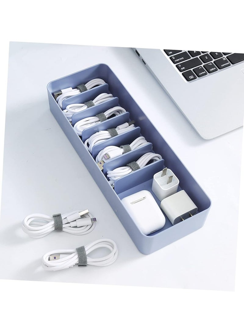 Oasisgalore 1 Pcs Box Storage Box Electronics Charging Cord Organizer （Blue）Electrical cords concealer Accessories - Image 1