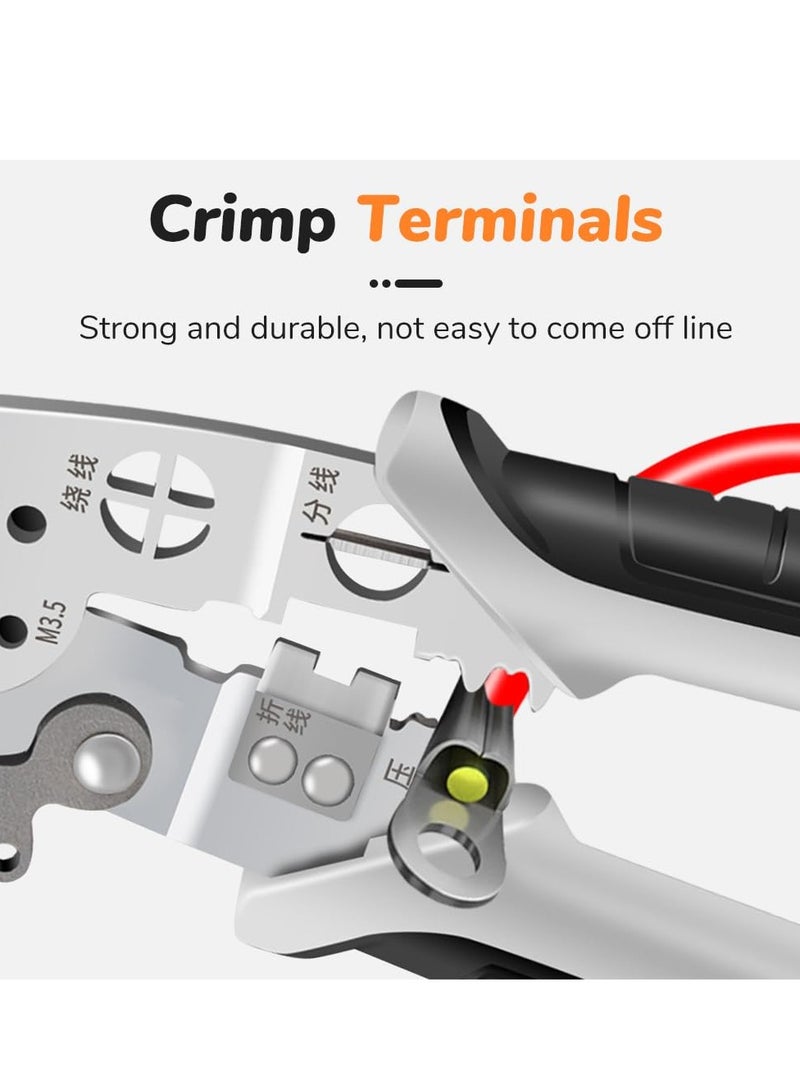 2024 New Upgrade CRV Multifunctional Wire Stripper Crimper Cable Cutter Pliers Professional Wire Stripping Tool with Wire Stripper Crimper Side Cutter Insulation Wire Stripping Crimping Pliers Tool - Image 5