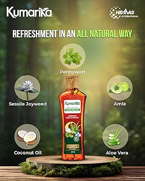Kumarika Revitalize Cooling Oil 200ml Noursishes relaxes and cools with 100 Natural extracts message and remove the stress with cooling relaxation - Image 3
