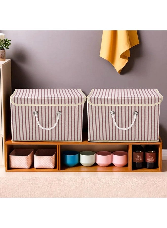 Kuber Industries Kuber Industries Set of 2 Foldable Organisers for Clothes - Large Closet Organizer for Toys, Books, Blankets, Space Saver Utility Box. Cream  - Image 1