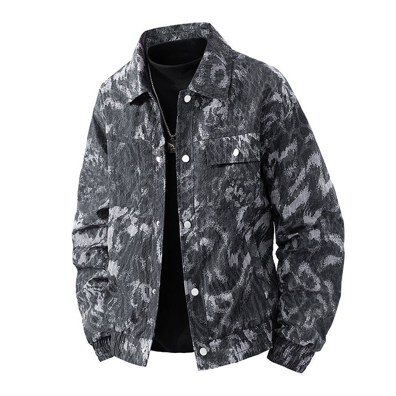 Autumn Retro Distressed 25 Years Old New Distressed Versatile Bubble Jacket Men'S Fashion Camouflage Print Casual - Image 2