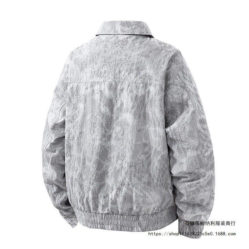 Autumn Retro Distressed 25 Years Old New Distressed Versatile Bubble Jacket Men'S Fashion Camouflage Print Casual - Image 5