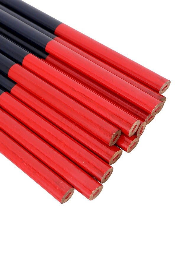 LAWAZIM Carpenter's Pencils -12 Piece Red/Black- Construction Pencils with Thick Solid Graphite Lead for Precise Marking on Wood, Metal Concrete - Ideal for Woodworking Carpentry Projects, Jobsite Use - Image 3