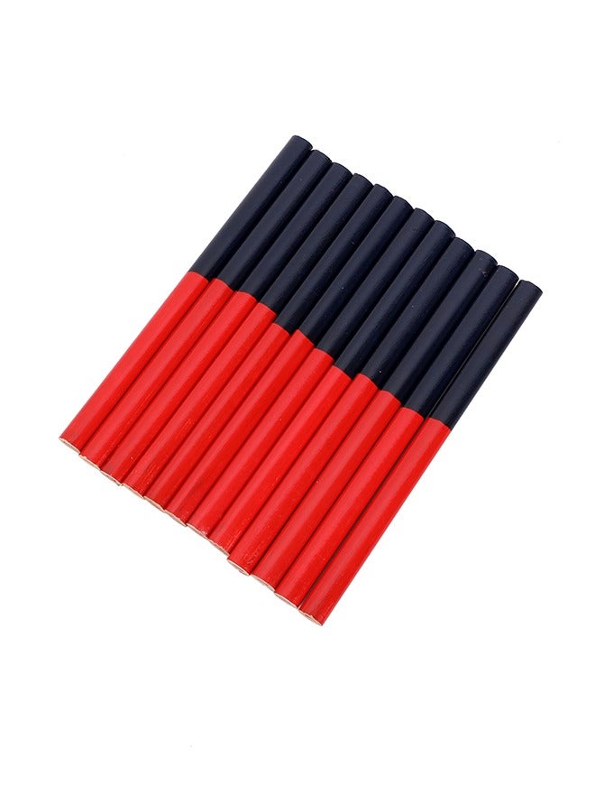 LAWAZIM Carpenter's Pencils -12 Piece Red/Black- Construction Pencils with Thick Solid Graphite Lead for Precise Marking on Wood, Metal Concrete - Ideal for Woodworking Carpentry Projects, Jobsite Use - Image 2