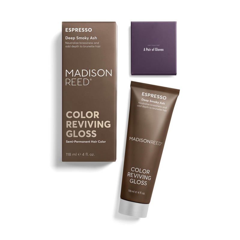 Madison Reed Color Reviving Gloss, Espresso - Brown, Semi-Permanent Hair Dye, Enhances Hair Color & Corrects Tone, Adds Brilliant Shine, Keratin & Argan Oil, 4 Fl Oz (118 mL) - Image 3