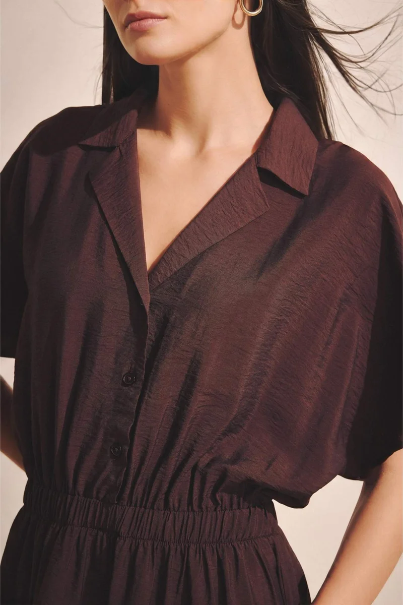 Defacto A Cut Jacket Collar Dress