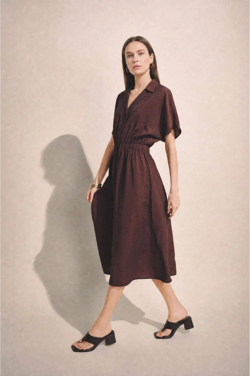 Defacto A Cut Jacket Collar Dress