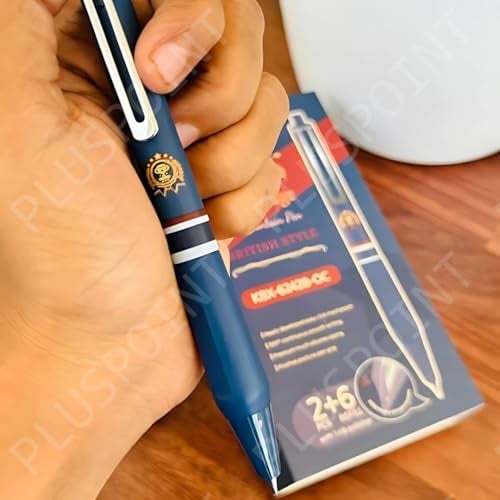 PLUSPOINT Fountain Pen for Students Iridium Tip Nib Refillable Click Fountain Pen Set(2 Pcs)with 6 Ink Refills Kawaii Stationery Gift for Kids|Perfect for Office and School Use(Oxford pen),Blue - Image 2