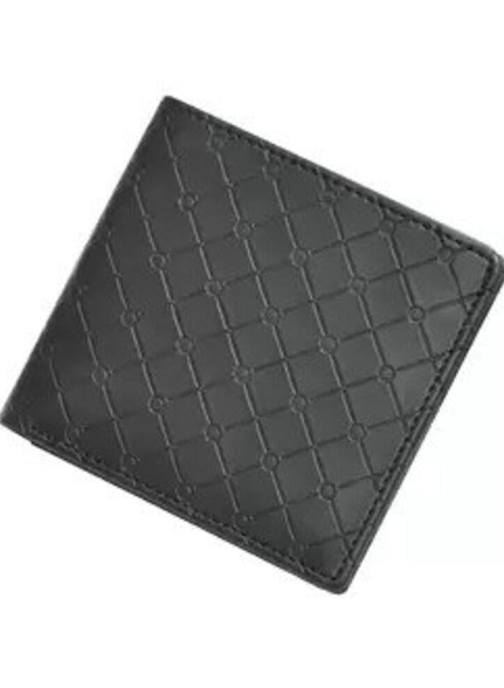 إف اي أس  محفظة FIS إيطالية من البولي يوريثين بتصميم ثنائي الطي من البولي يوريثين للرجال، نافذة لبطاقة الهوية، 6 فتحات للبطاقات، جيبان جانبيان، مقصورات مقسمة للفواتير، لون أسود، مقاس مغلق 100 × 105 ملم - FSPQBKD2