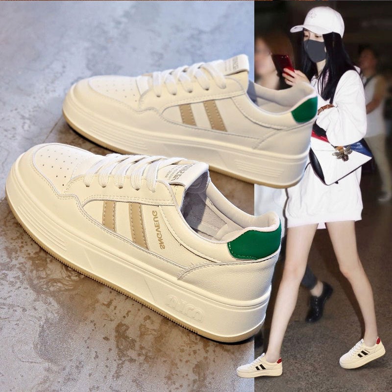 Genuine Leather Korean Fashion Soft-Soled Forrest Gump Shoes For Women 2025 Spring New Platform-Soled Lightweight And Versatile Casual White Shoes - Image 2