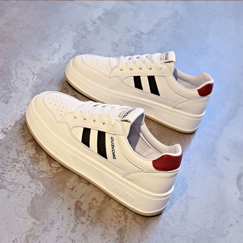 Genuine Leather Korean Fashion Soft-Soled Forrest Gump Shoes For Women 2025 Spring New Platform-Soled Lightweight And Versatile Casual White Shoes - Image 1