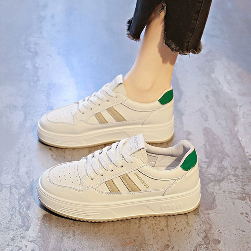 Genuine Leather Korean Fashion Soft-Soled Forrest Gump Shoes For Women 2025 Spring New Platform-Soled Lightweight And Versatile Casual White Shoes - Image 4