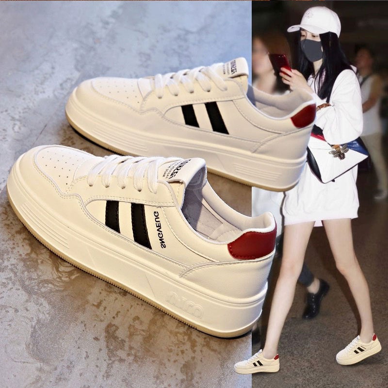 Genuine Leather Korean Fashion Soft-Soled Forrest Gump Shoes For Women 2025 Spring New Platform-Soled Lightweight And Versatile Casual White Shoes - Image 3