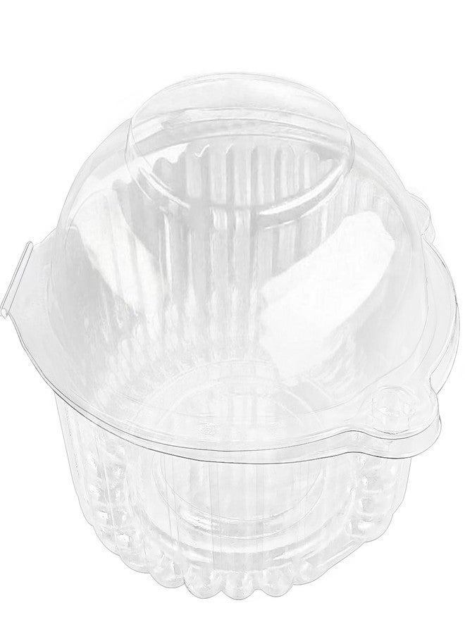 Dyrfolm 50 Pack Cupcake Holders Individual,Plastic Single Muffin Dome Holders Cases,Disposable Clear Cupcake Boxes Individual, Single Cupcake Container with Airtight Dome Lid for Party - Image 1