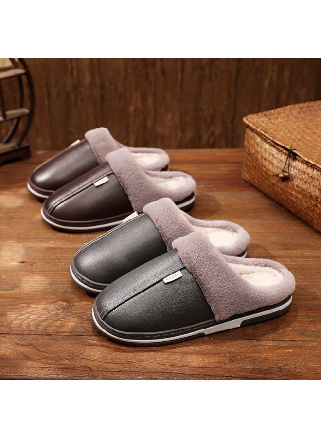 GUOLUOFEI Guoluofei Cotton Slippers For Men And Women, Autumn And Winter Home Non-slip Cotton Shoes, Elderly Warm Shoes, Gray, Size 44-45  - Image 2