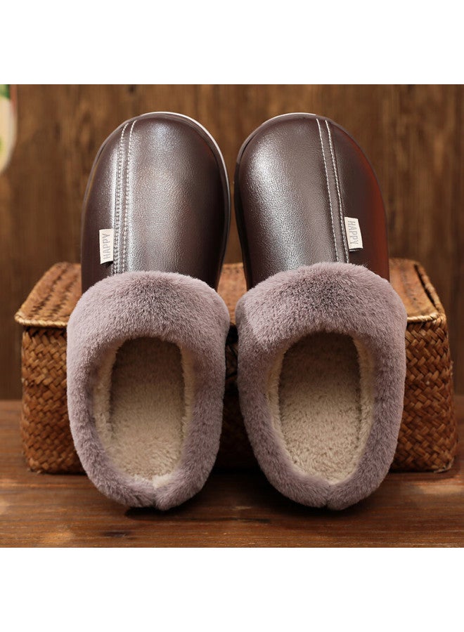 GUOLUOFEI Guoluofei Cotton Slippers For Men And Women, Autumn And Winter Home Non-slip Cotton Shoes, Elderly Warm Shoes, Gray, Size 44-45  - Image 3